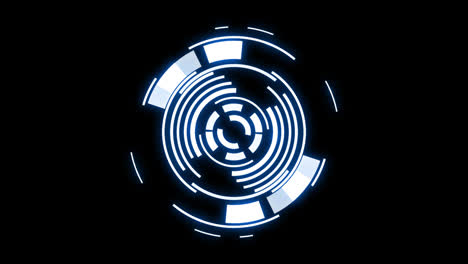 Circle-Elements-for-HUD,-Technology-background,-Futuristic-user-interface-loop-animation-video-with-alpha-channel